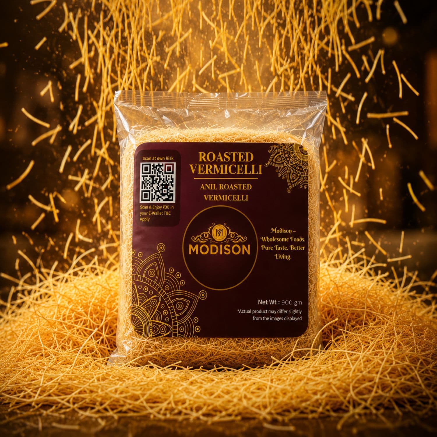 MODISON Roasted Vermicelli Wheat Semolina Seviyan 900g by Modison, view 8