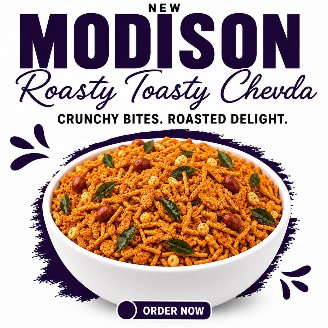 MODISON Roasty Toasty Chevda Indian Namkeen Roasted Crunchy 180g