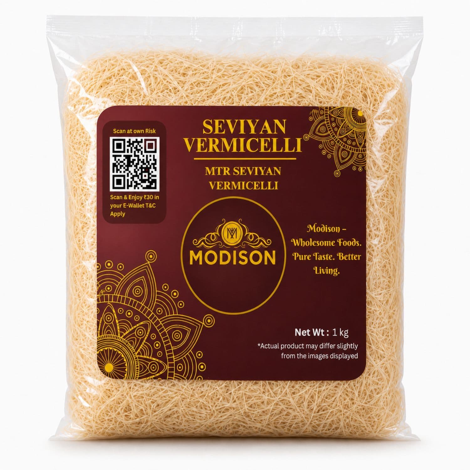 MODISON Seviyan Vermicelli Hard Wheat Semolina Pasta 1kg by Modison