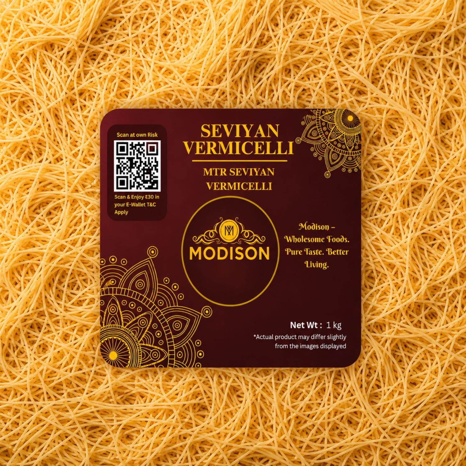 MODISON Seviyan Vermicelli Hard Wheat Semolina Pasta 1kg by Modison, view 7