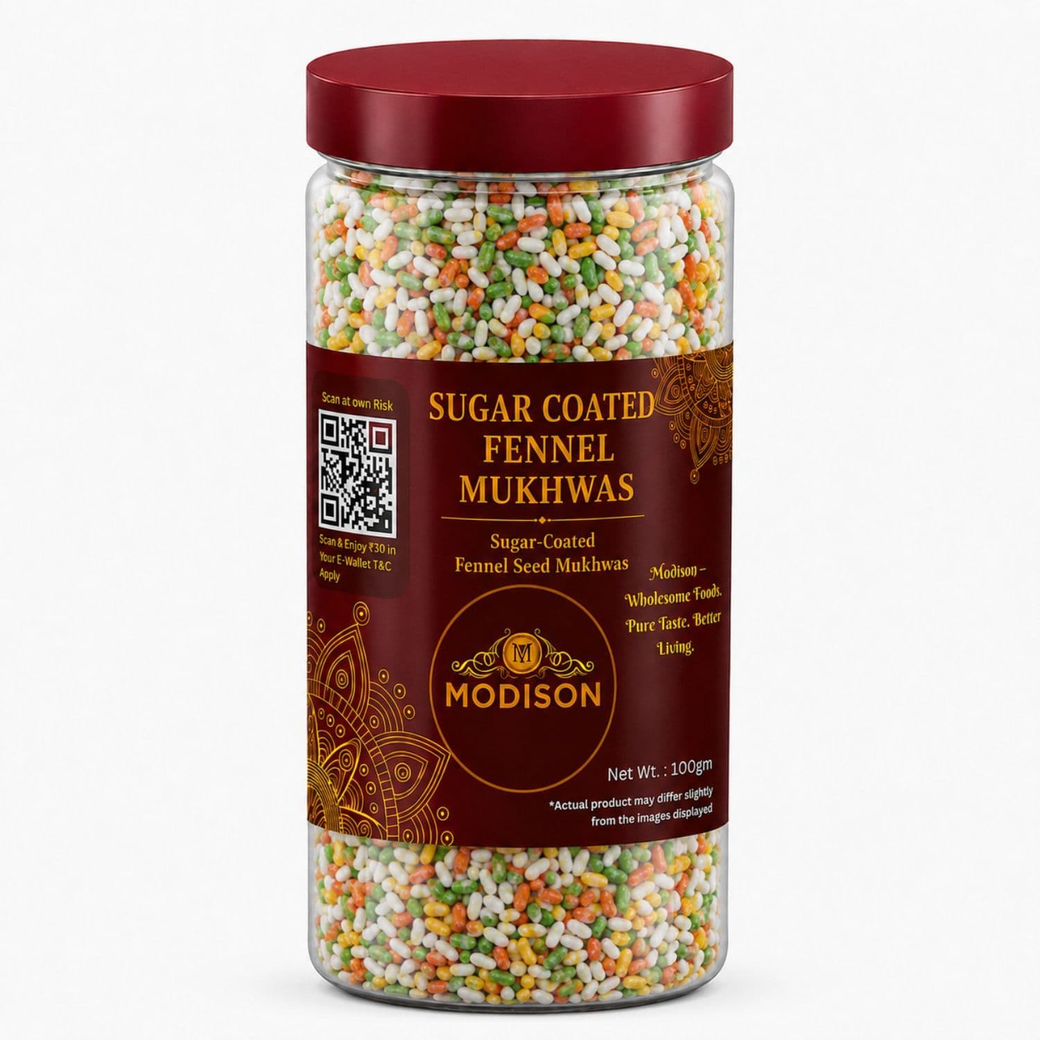 MODISON Sugar Coated Fennel Indian Mouth Freshener Saunf 100g by Modison, view 1