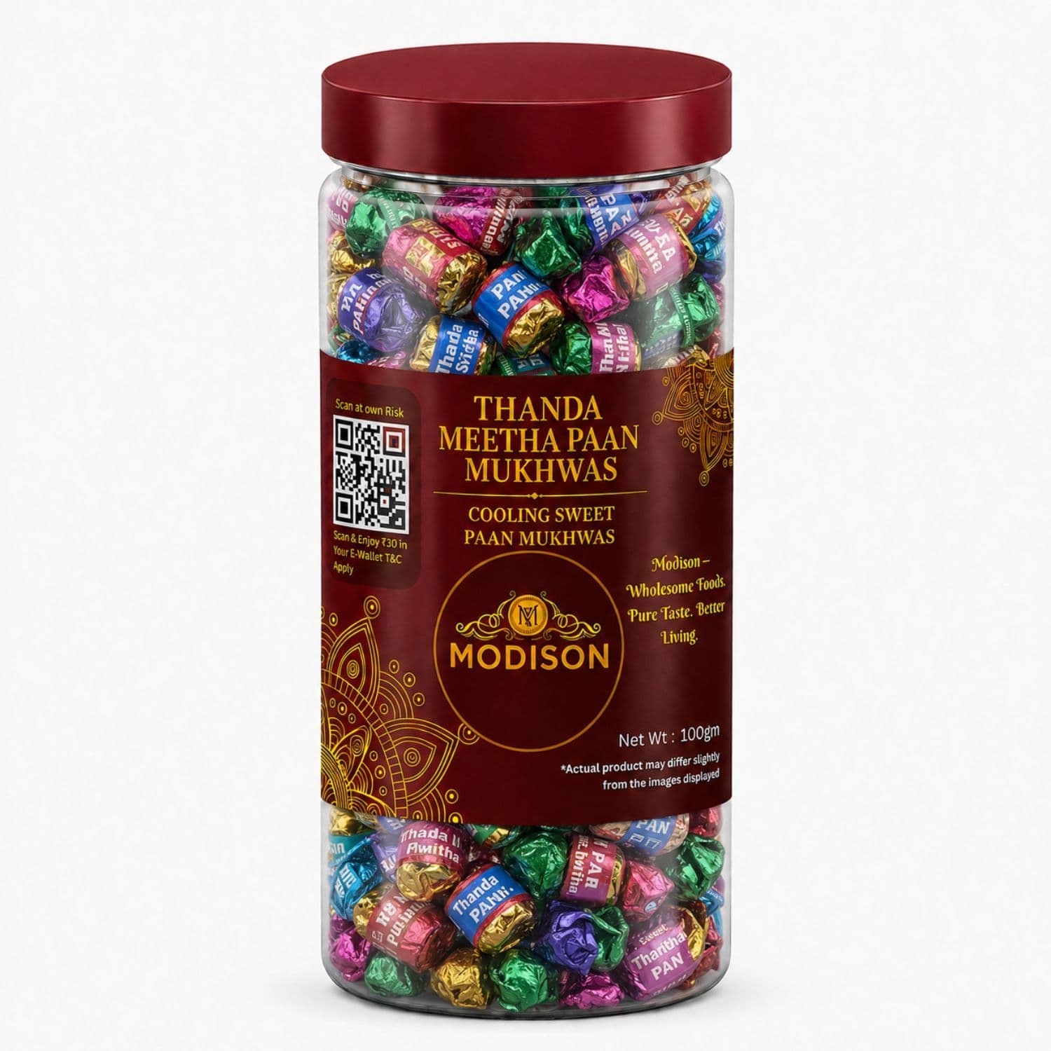 MODISON Thanda Meetha Paan Indian Mouth Freshener Cooling 100g by Modison, view 1