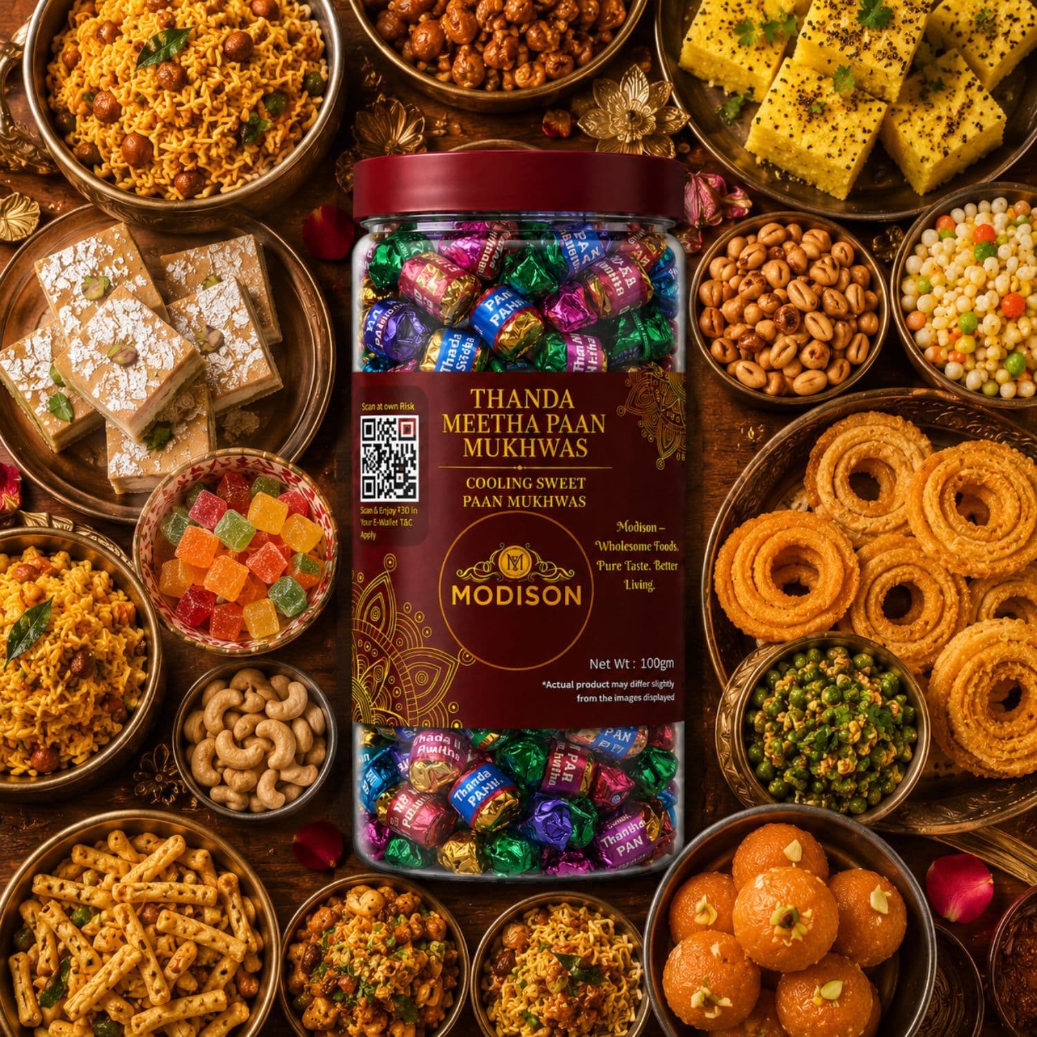 MODISON Thanda Meetha Paan Indian Mouth Freshener Cooling 100g by Modison, view 3
