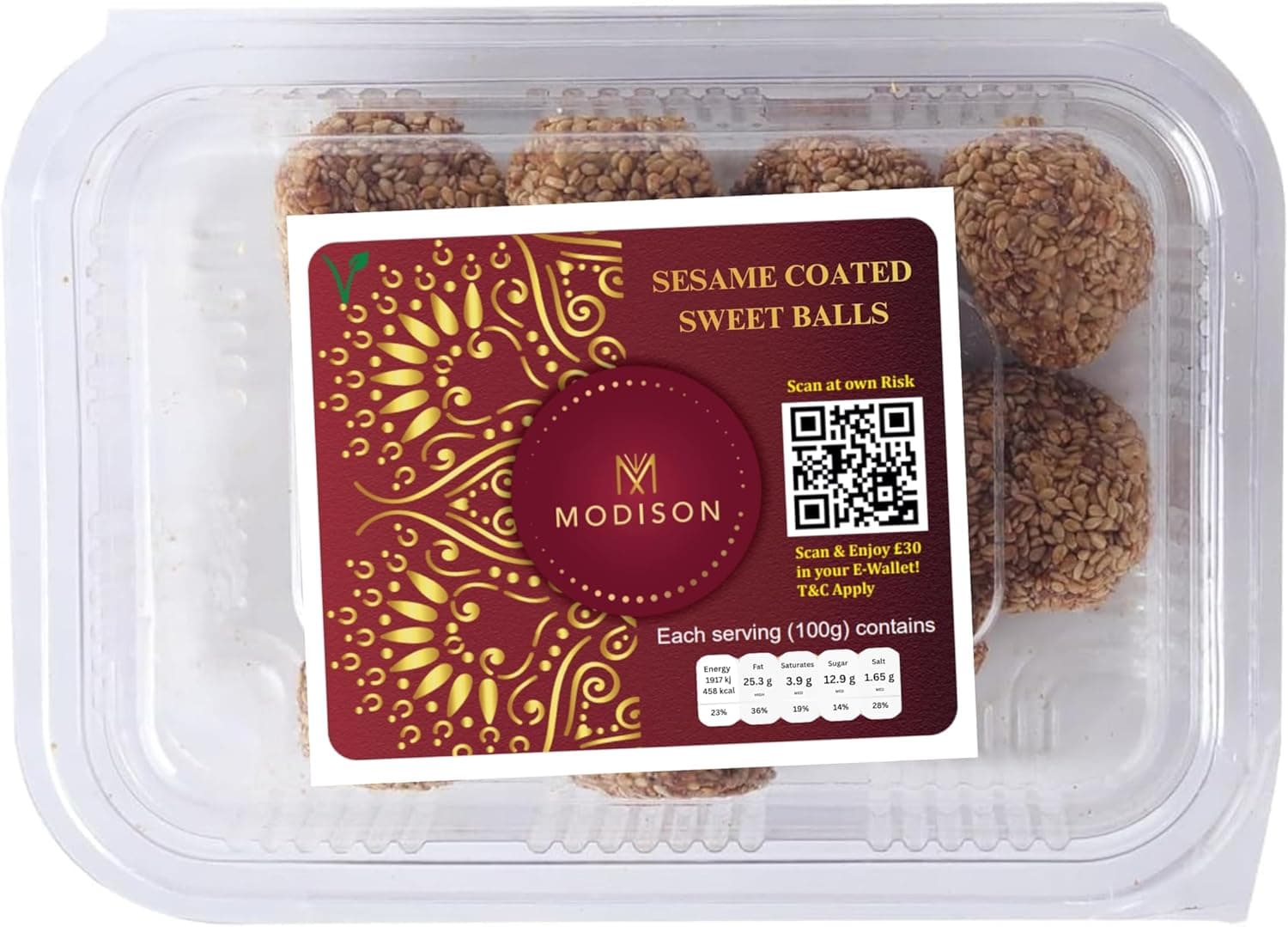 MODISON Til Laddu Indian Sweets Sesame Sweet Balls 180g by Modison, view 1