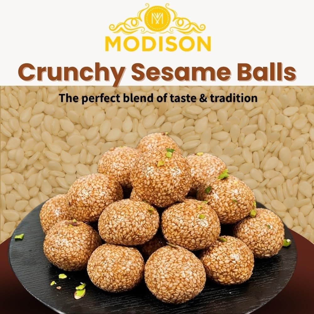 MODISON Til Laddu Indian Sweets Sesame Sweet Balls 180g by Modison, view 2