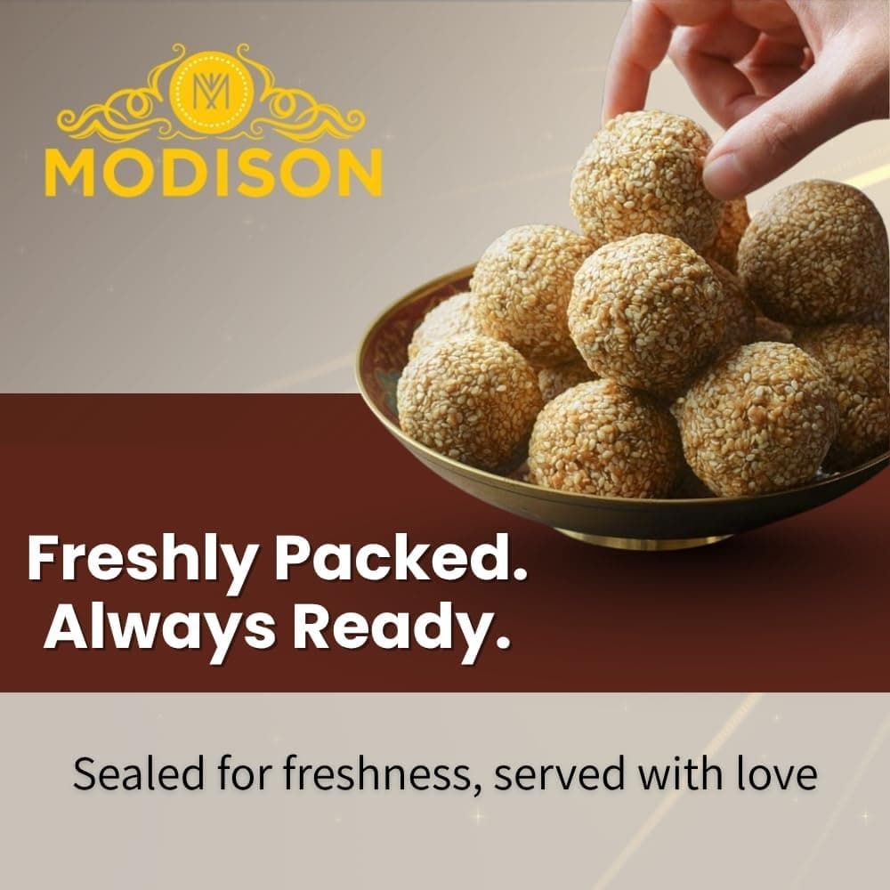 MODISON Til Laddu Indian Sweets Sesame Sweet Balls 180g by Modison, view 6