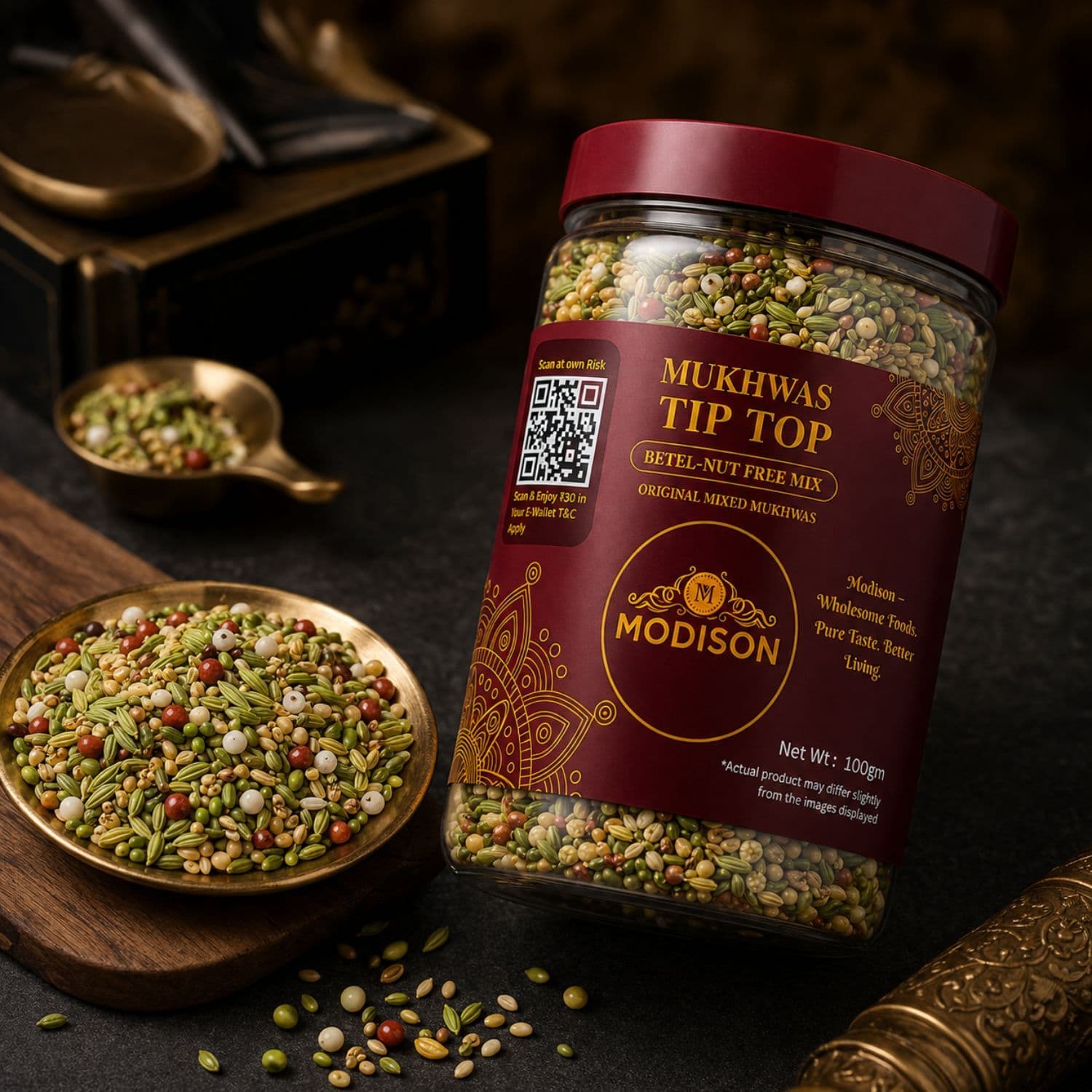 MODISON Tiptop Mukhwas Indian Mouth Freshener Fennel Aniseed 100g by Modison, view 3