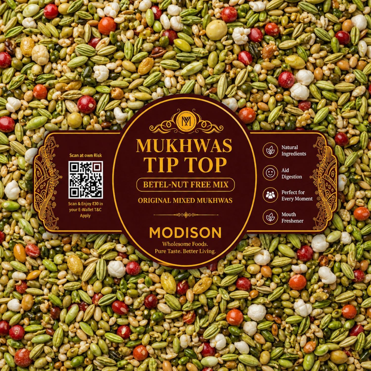 MODISON Tiptop Mukhwas Indian Mouth Freshener Fennel Aniseed 100g by Modison, view 6