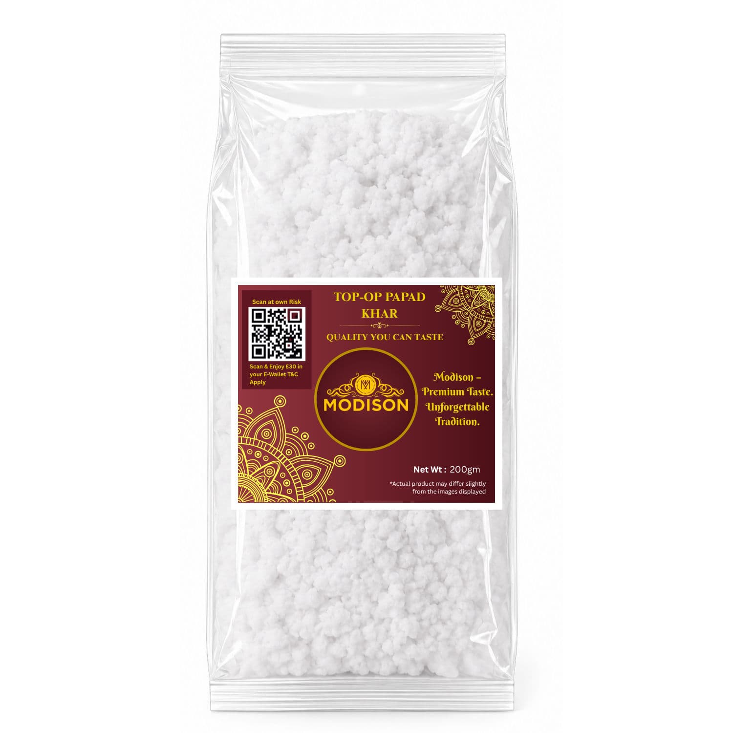 MODISON Top Op Papad Khar Indian Papad Ingredient Fine Powder 200g by Modison, view 1