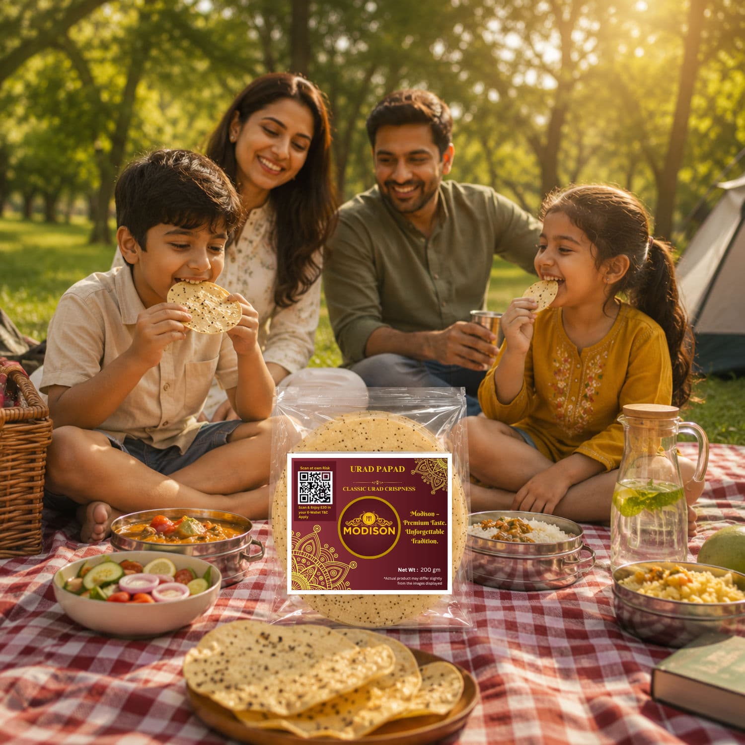 MODISON Urad Papad Indian Papad Crispy Lentil Wafer 200g by Modison, view 5