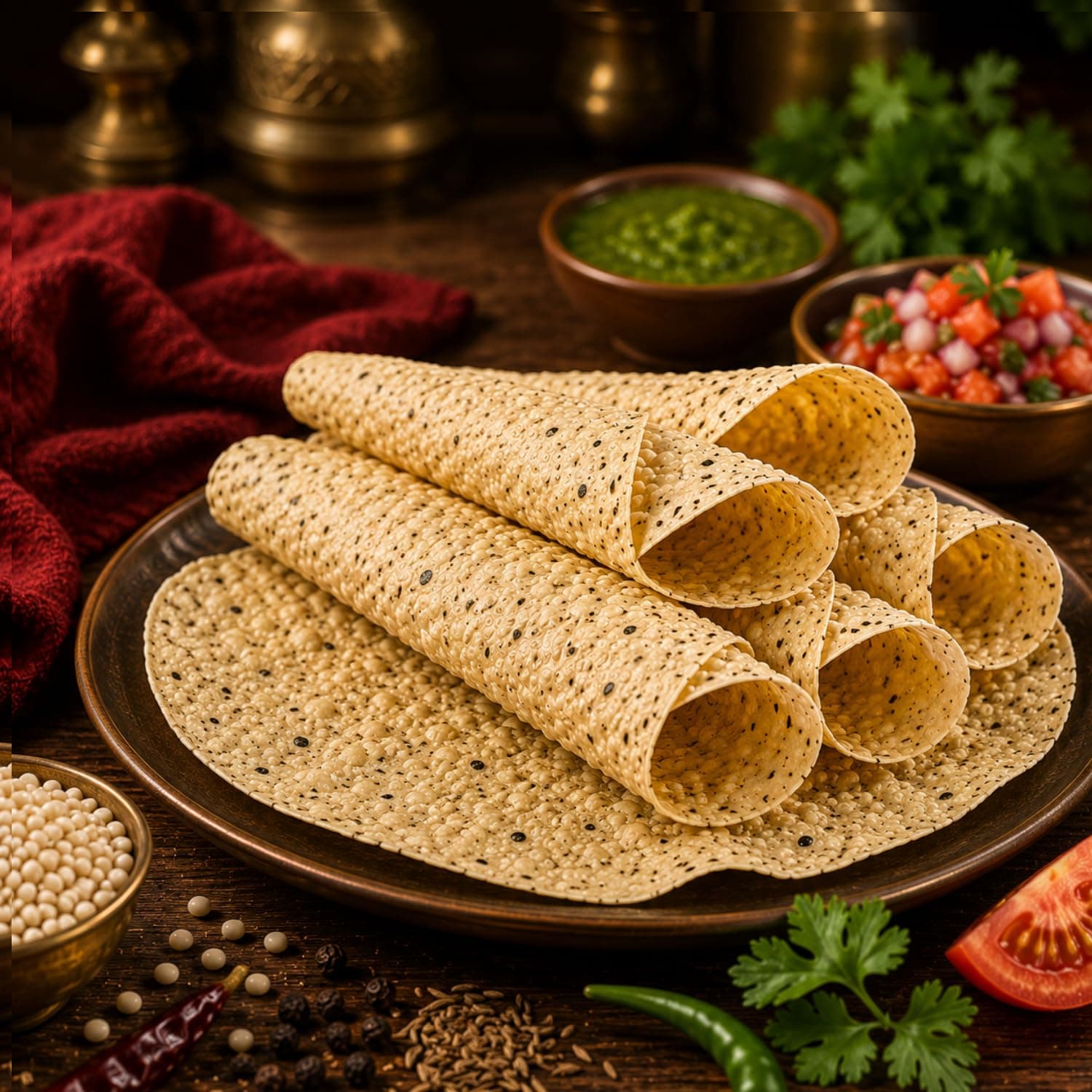 MODISON Urad Special Indian Papad Black Pepper Lentil Wafer 400g by Modison, view 7