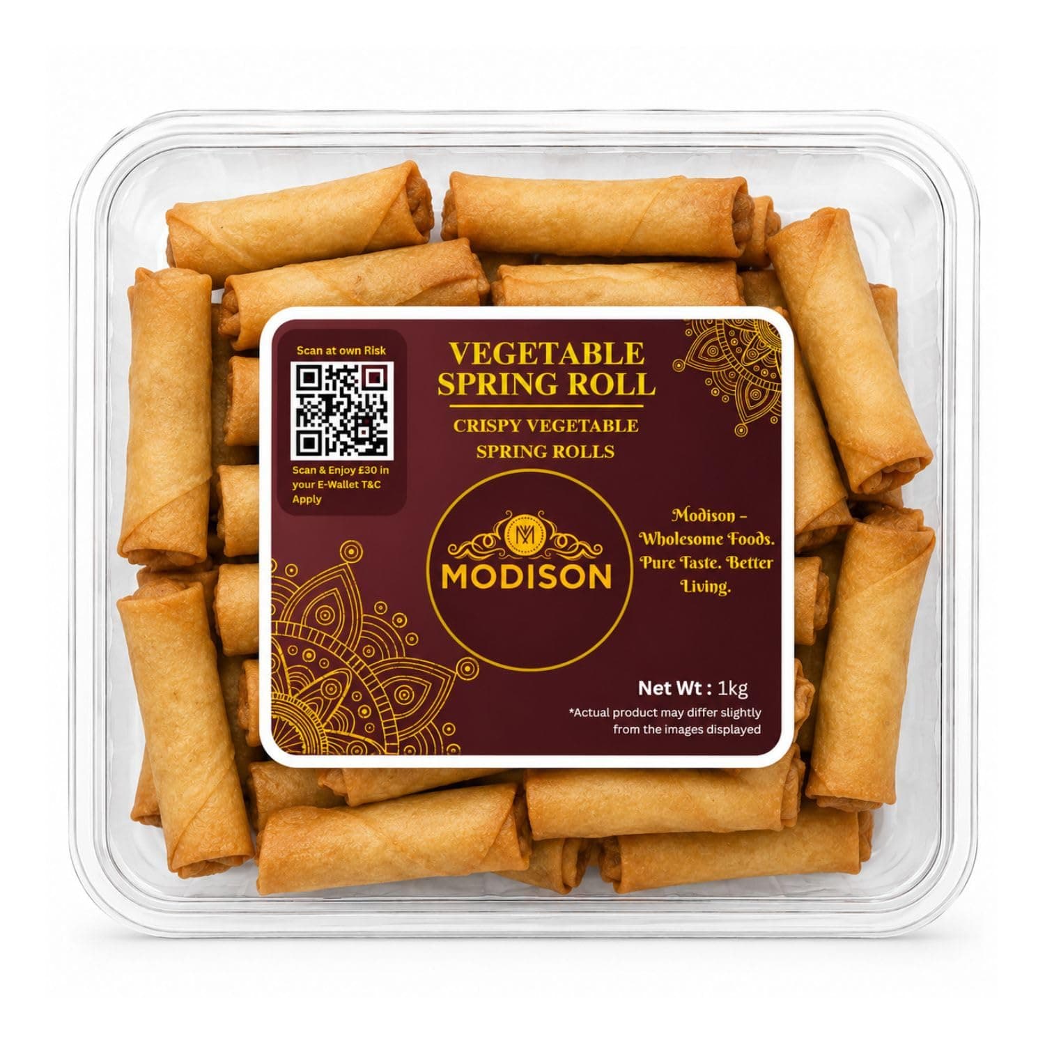 MODISON Vegetable Spring Roll Ready to Cook Frozen Snack 1kg by Modison, view 1