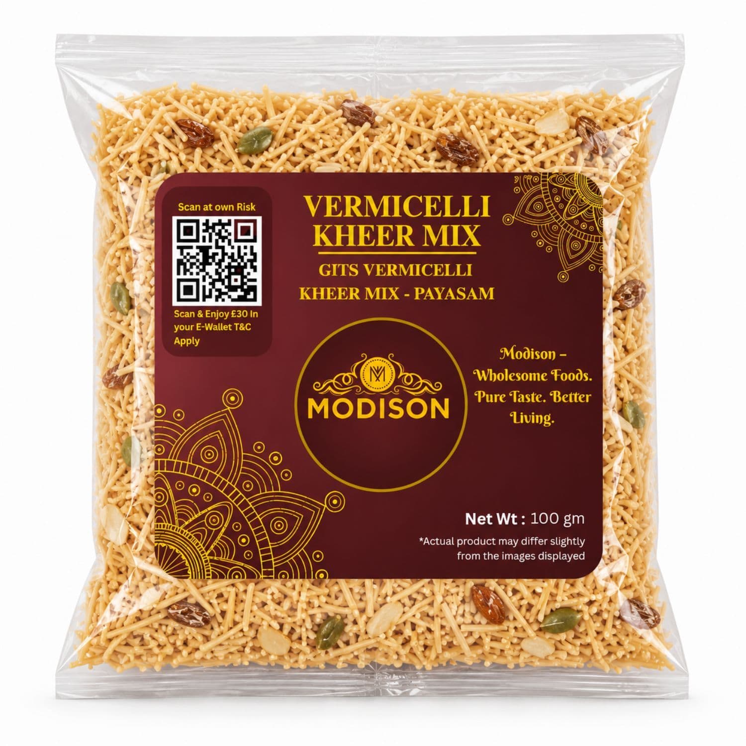 MODISON Vermicelli Kheer Mix Instant Payasam Dessert Mix 100g by Modison