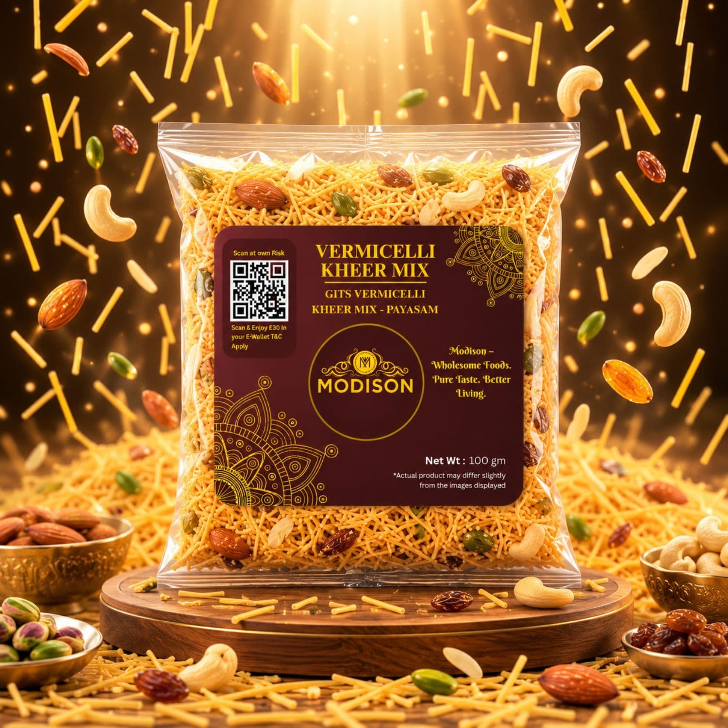 MODISON Vermicelli Kheer Mix Instant Payasam Dessert Mix 100g by Modison, view 8