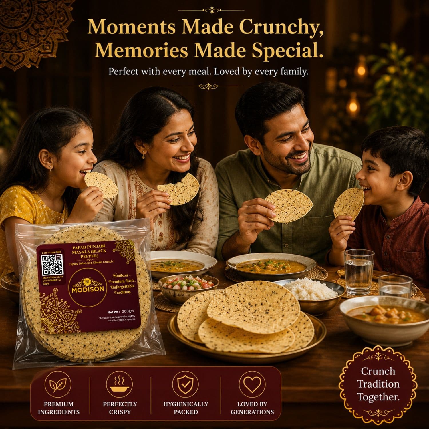 Papad Punjabi Masala (Black Pepper) by Modison, view 6