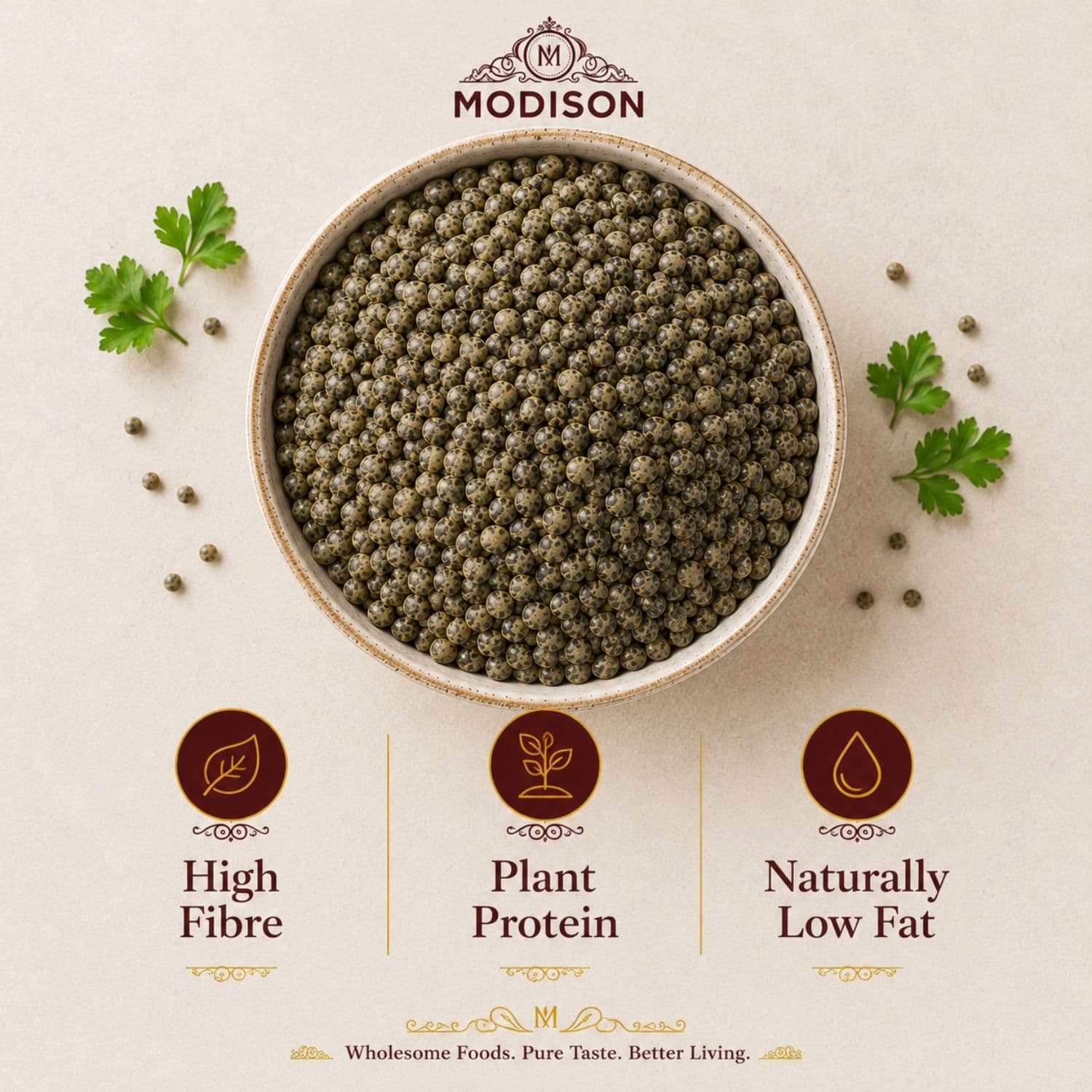 Puy Lentils 250g pack of 6 by Modison, view 6
