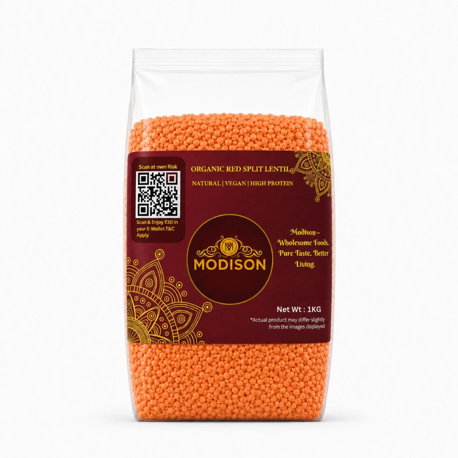 Red Split Lentils 1KG by Modison, view 1