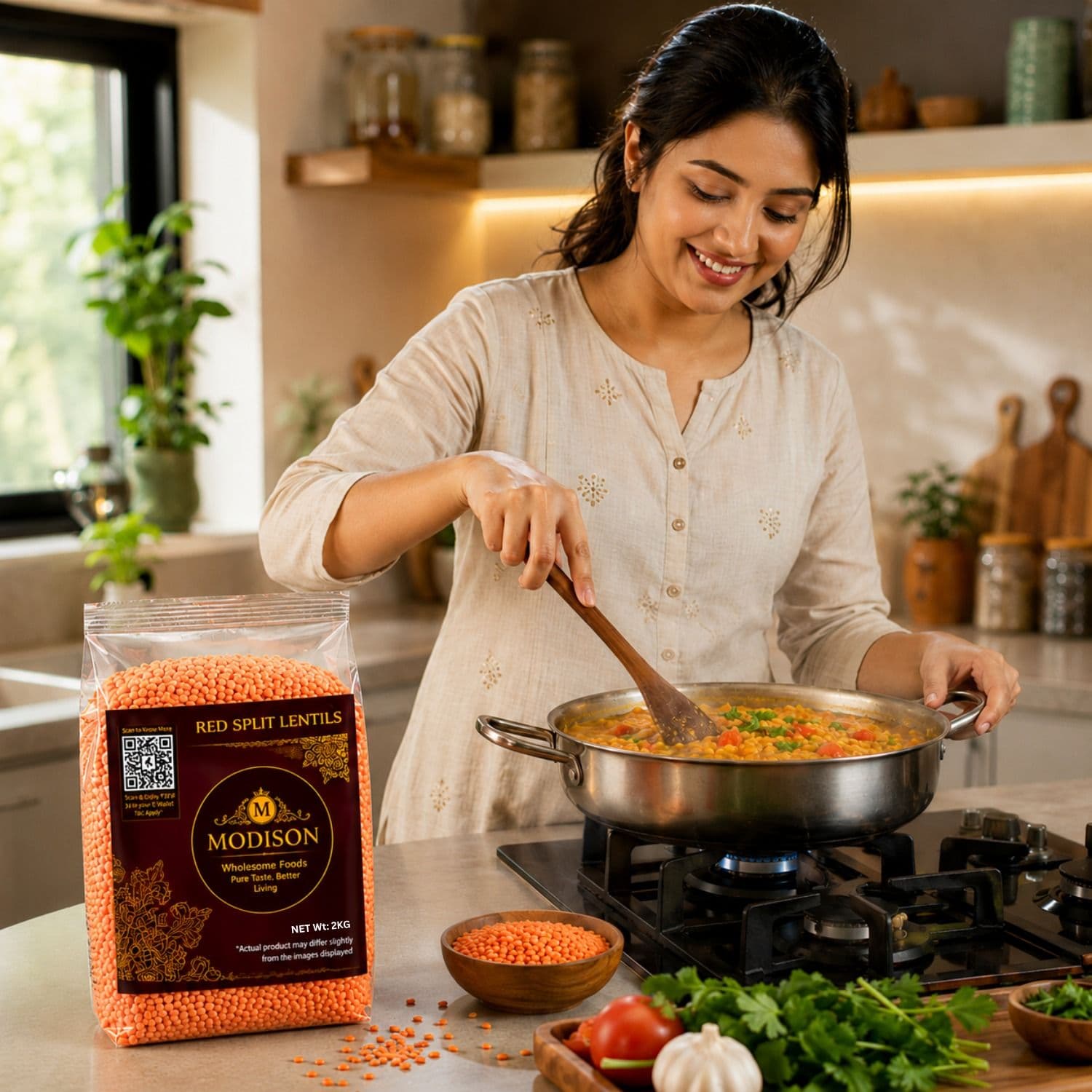 Red Split Lentils 2KG by Modison, view 6