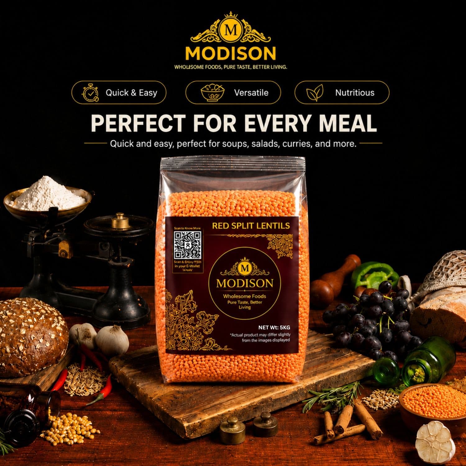 Red Split Lentils 5KG by Modison, view 5