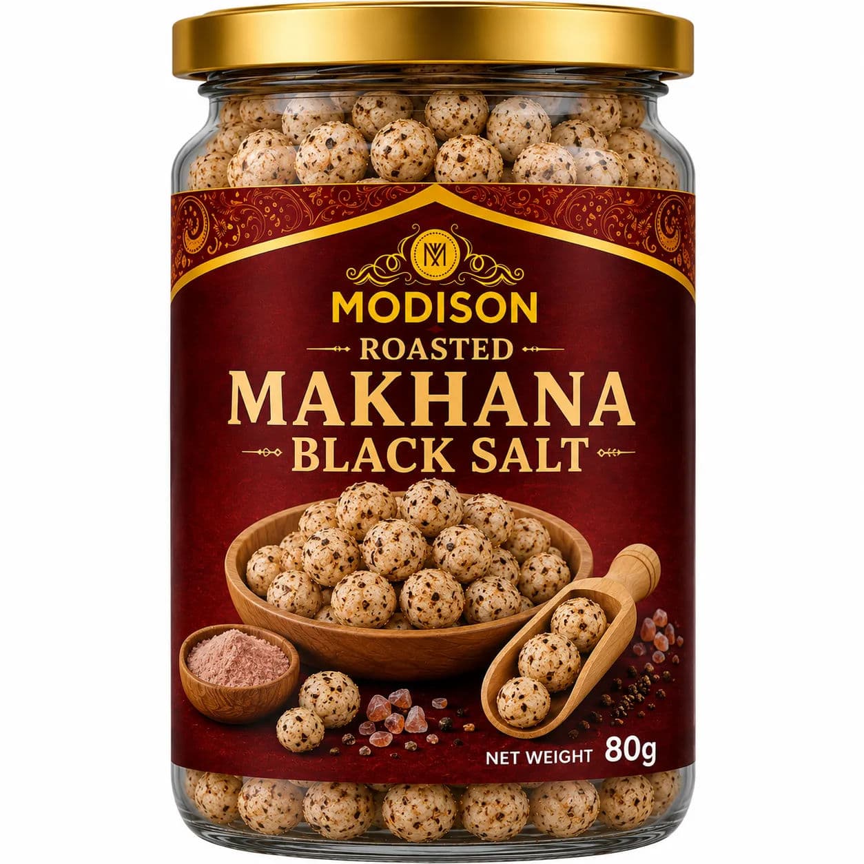 Roasted Makhana Black Salt by Modison, view 1