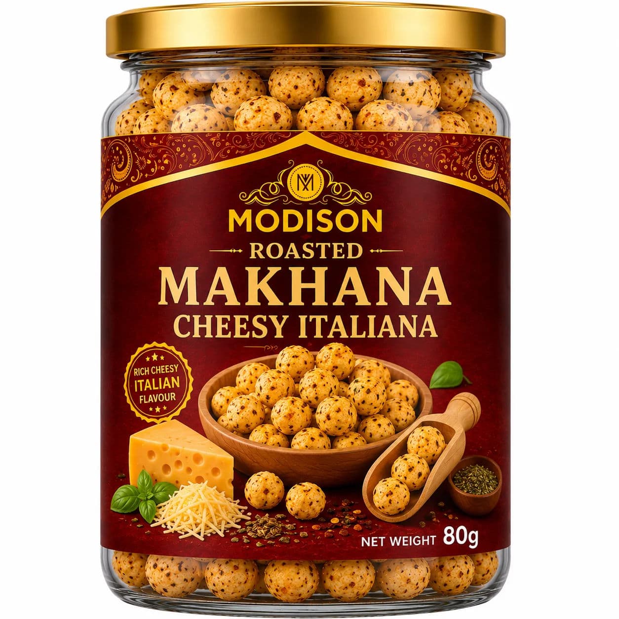 Roasted Makhana Cheesy Italiana by Modison, view 1