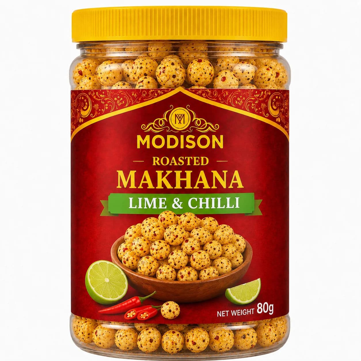 Roasted Makhana Lime & Chilli by Modison, view 1
