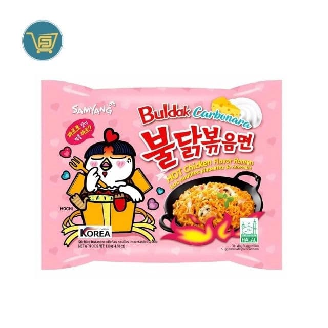 Samyang Buldak Hot Chicken Ramen Carbonara Flavour Noodles 130g by Samyang, view 1