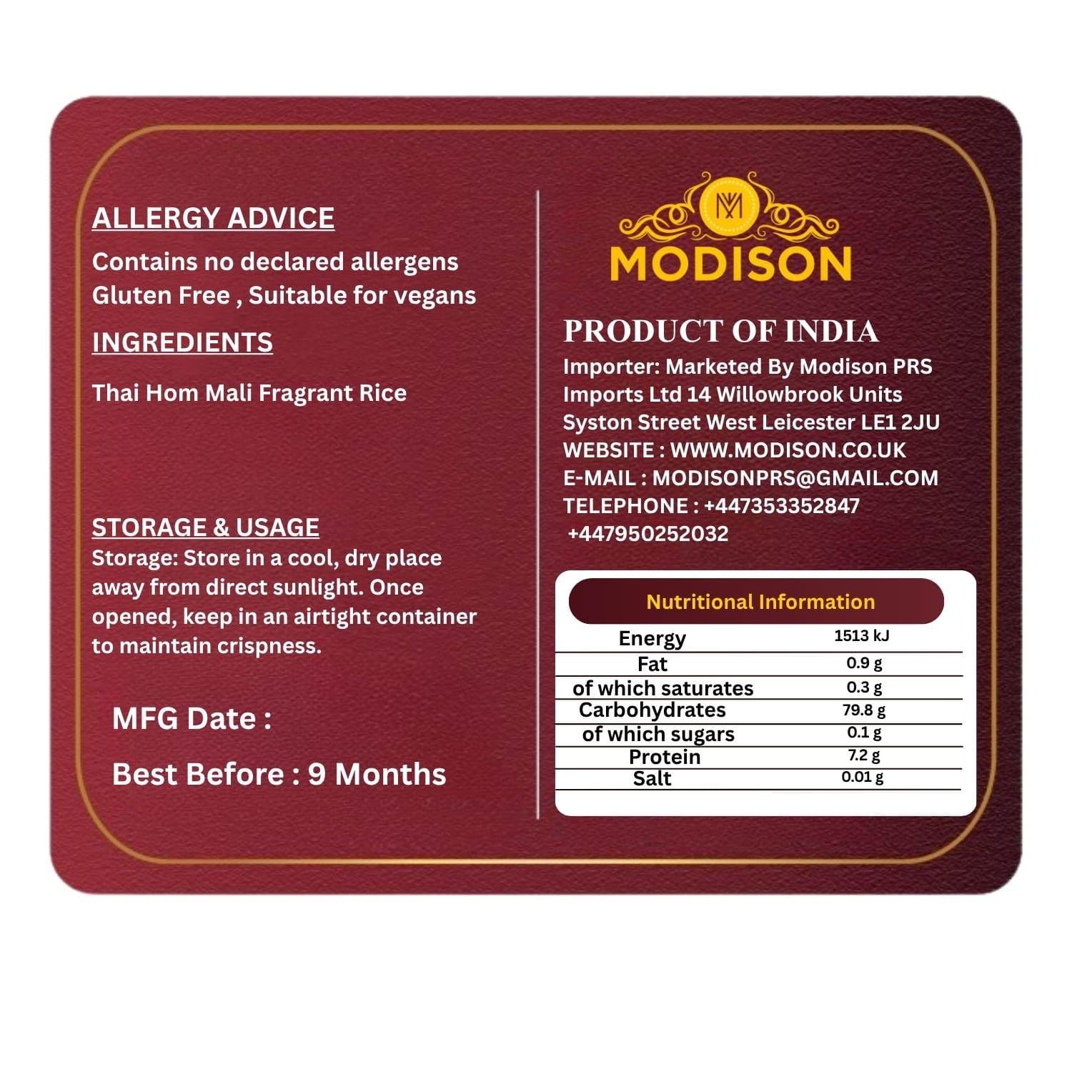 Thai Fragrant Jasmine Rice by Modison, view 2