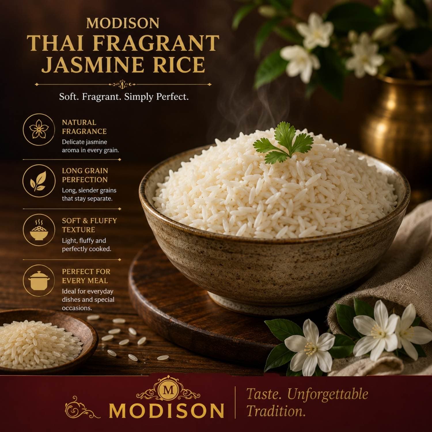 MODISON Thai Fragrant Jasmine Rice Long Grain Aromatic White Rice 5kg by Modison, view 7