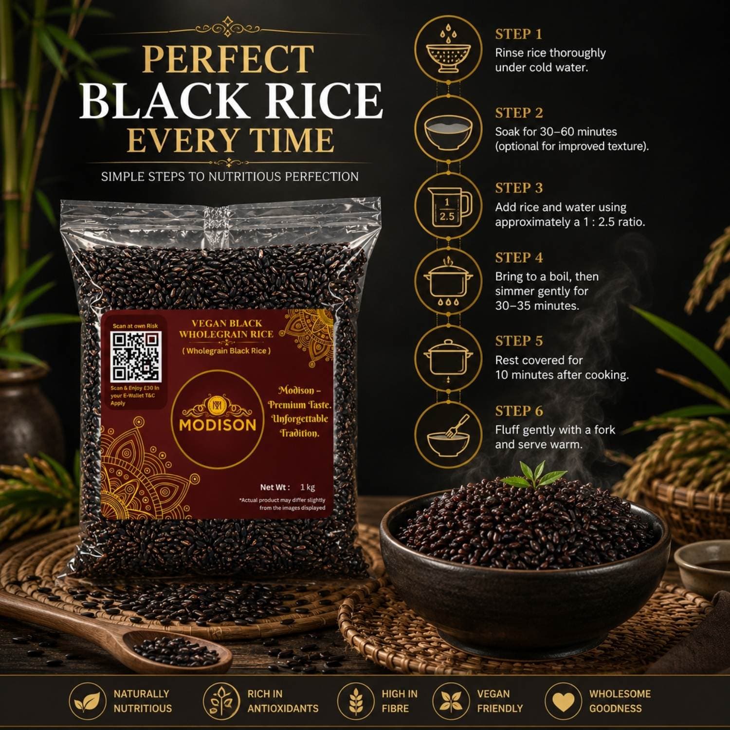 Vegan Black Wholegrain Rice product image 6