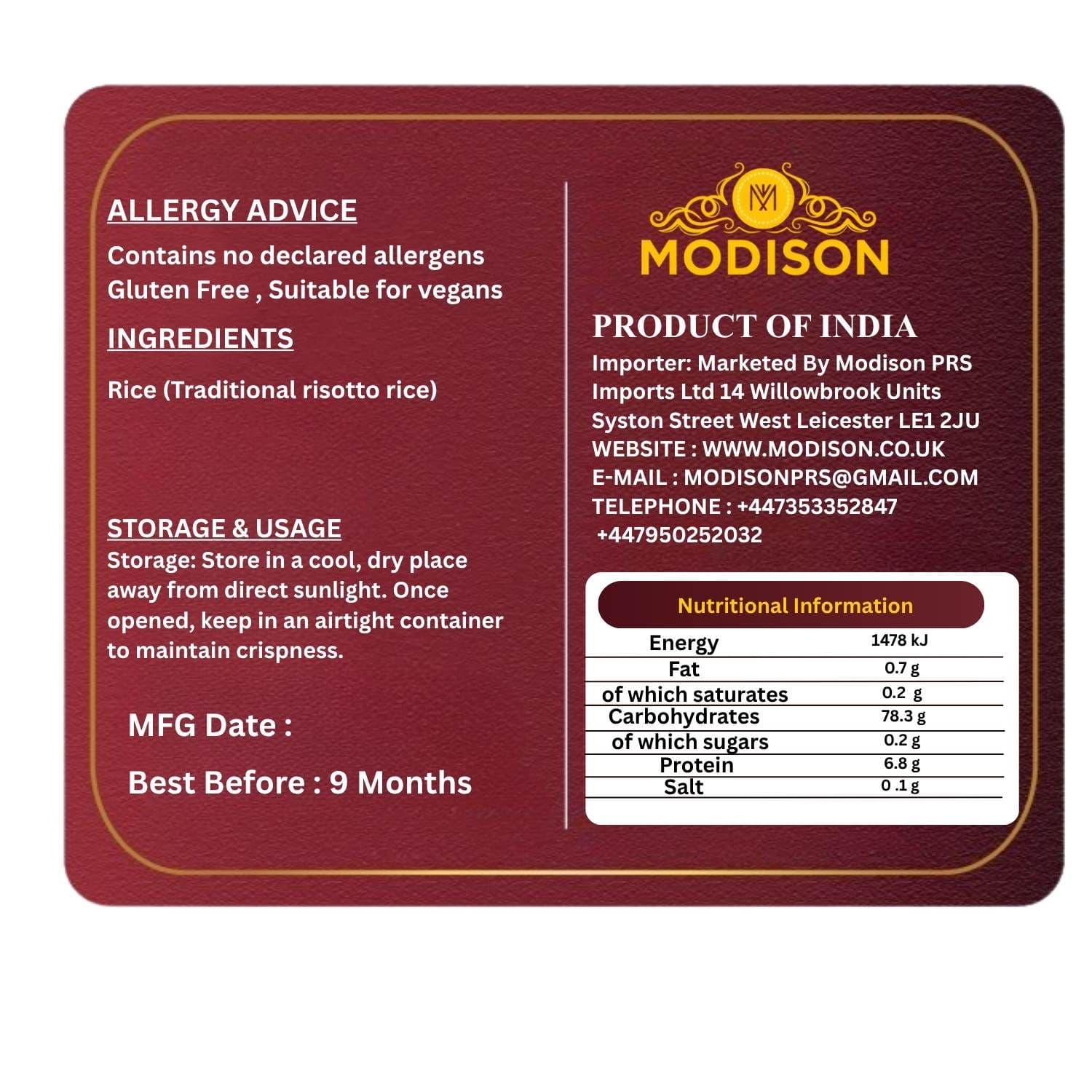 Vegan Red Wholegrain Rice by Modison, view 9