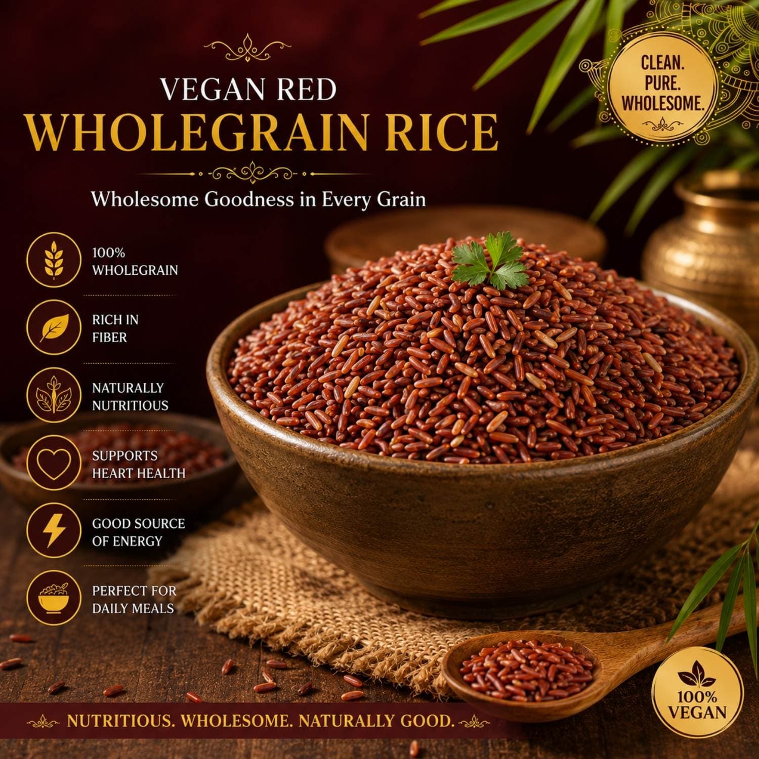 Vegan Red Wholegrain Rice by Modison, view 2
