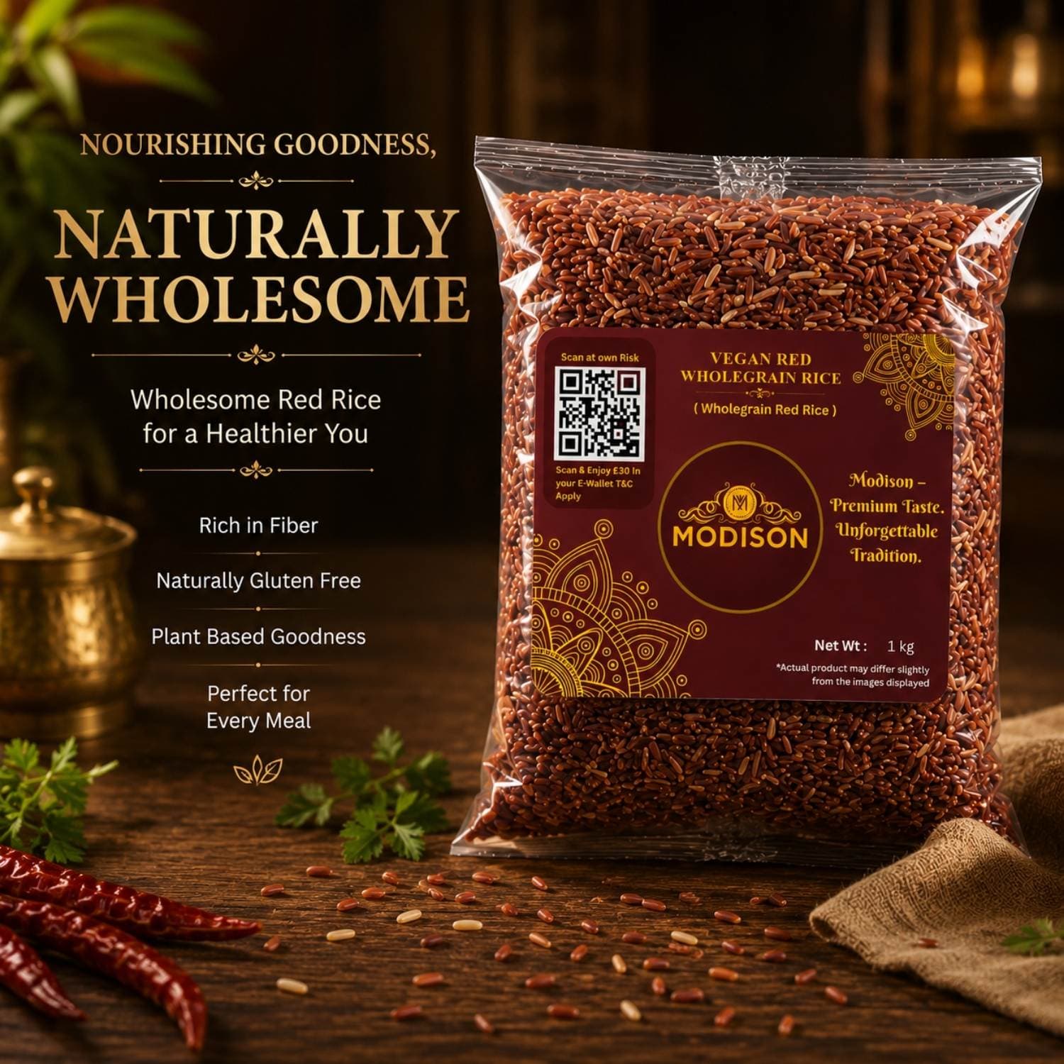 Vegan Red Wholegrain Rice by Modison, view 6