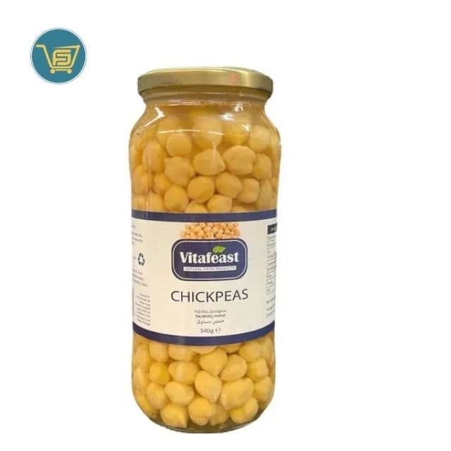 VitaFeast Chick Peas In Brine Jar 540g by Vitafeast